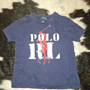 Polo by Ralph Lauren Blue and Red Kids Short Sleeve Tee